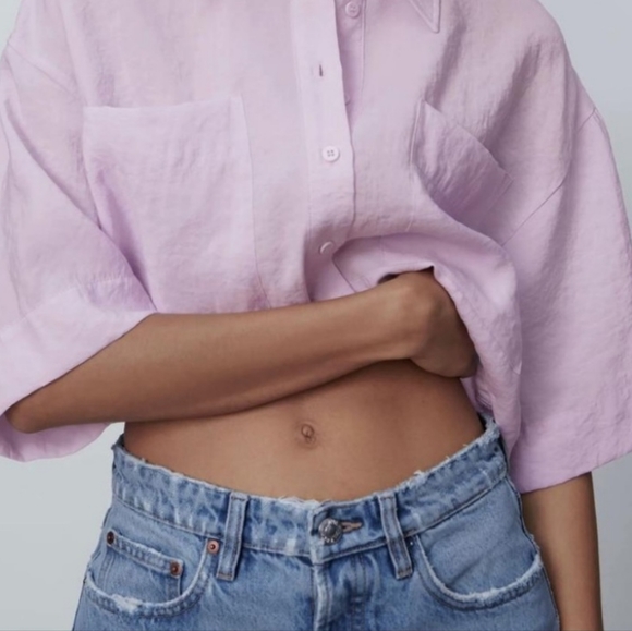 ZARA Straight Leg Mid Rise Full Leg Blue Jeans Size 2 NWT - Picture 5 of 7